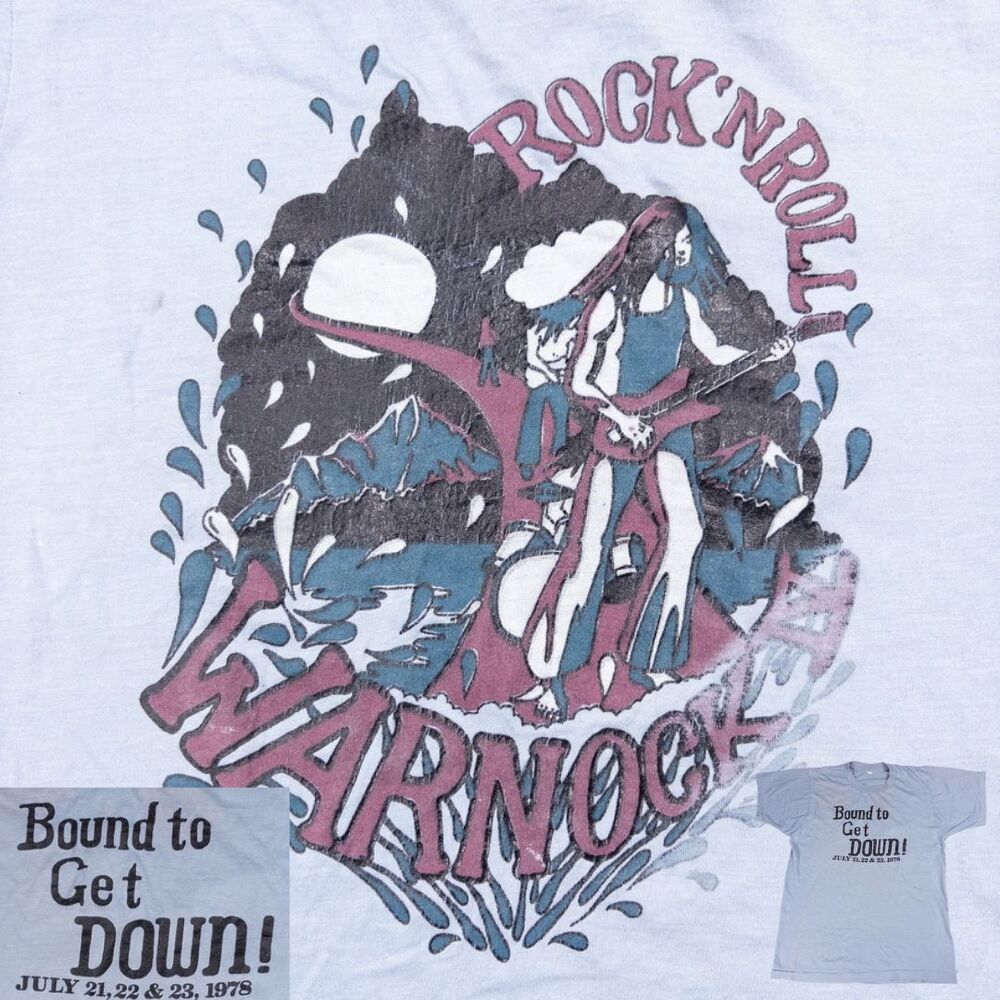 Vintage 70s Rock Festival Single Stitch Tee Warnock 1978 Small‎ Band Music 1970s